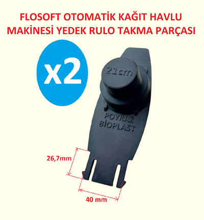 Flosoft 21cm Otomatik Kağıt Havlu Dispanseri Yedek Parça Siyah 2 Adet