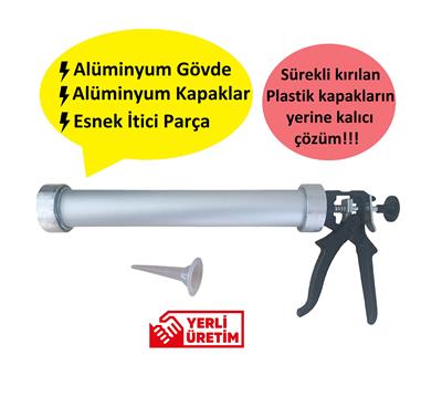 Profesyonel Sosis Silikon Tabancası (Alüminyum Kapaklı) Uzun 600ml