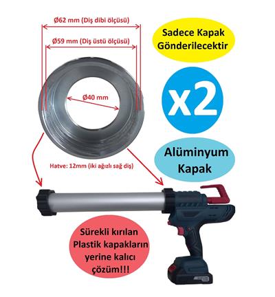Şajlı/Akülü Silikon Tabancası Alüminyum Ön/Arka Kapak - 2 Adet