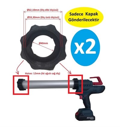 Şajlı/Akülü Silikon Tabancası Yedek Ön ve Arka Kapak - 2 Adet