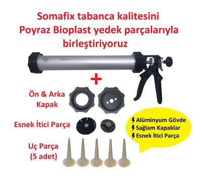 SM-0055 Sosis Silikon Tabancası Uzun 600ml + Yedek Parçalar