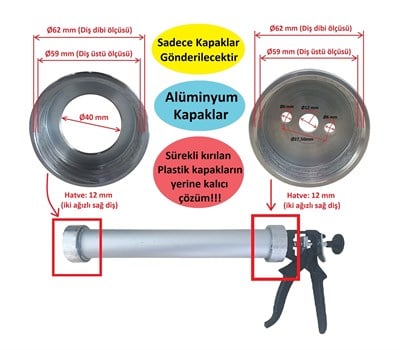 Sosis Silikon Tabancası Alüminyum Ön ve Arka Kapak