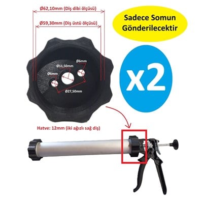 Sosis Silikon Tabancası Arka Somun 2 Adet
