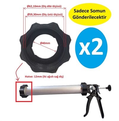 Sosis Silikon Tabancası Ön Somun 2 Adet