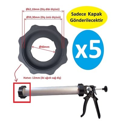 Sosis Silikon Tabancası Ön Somun 5 adet