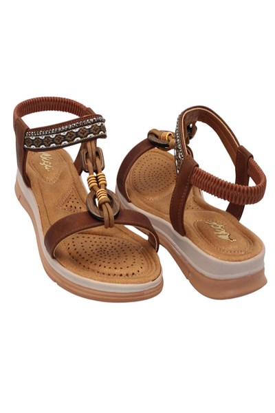 Celira Akç A27 Kahve Günlük Kadın Sandalet Ayakkabı