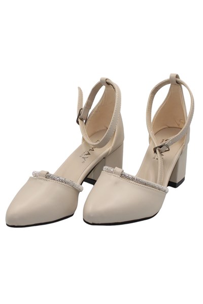 Celira Bej Kadın 5 Cm Kalın Topuklu Ayakkabı