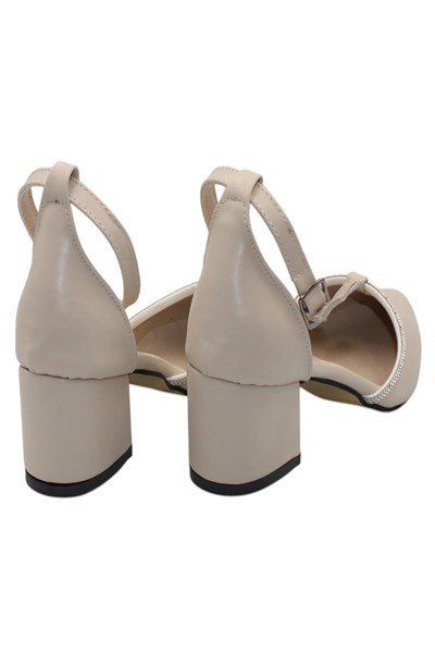 Celira Bej Kadın 5 Cm Kalın Topuklu Ayakkabı