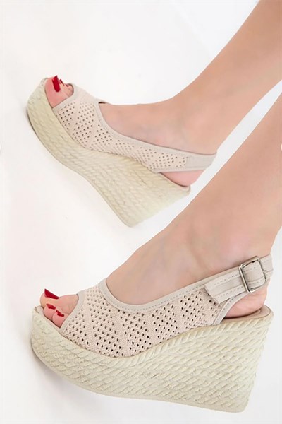 Celira Bej Kadın Dolgu Topuklu Ayakkabı