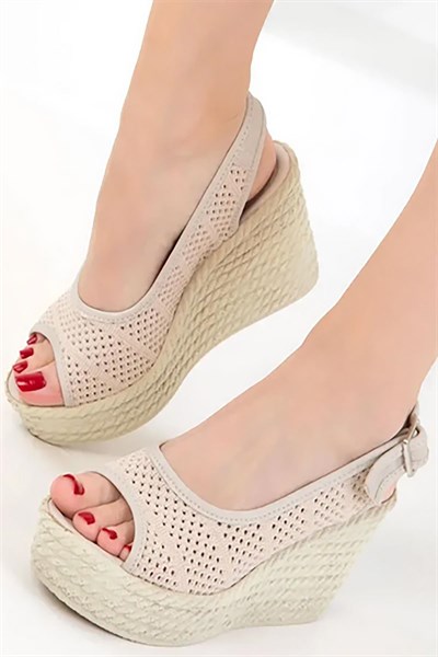 Celira Bej Kadın Dolgu Topuklu Ayakkabı