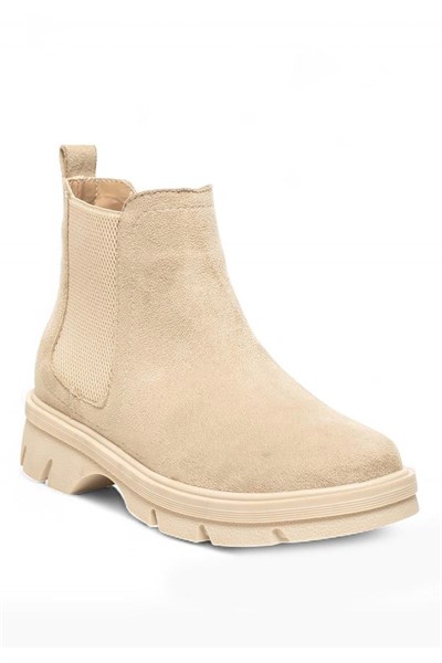 Celira Bej Lastikli Süet Kadın Bot & Bootie NSB945