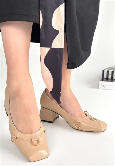 Celira Bej Rugan Kadın Topuklu Ayakkabı