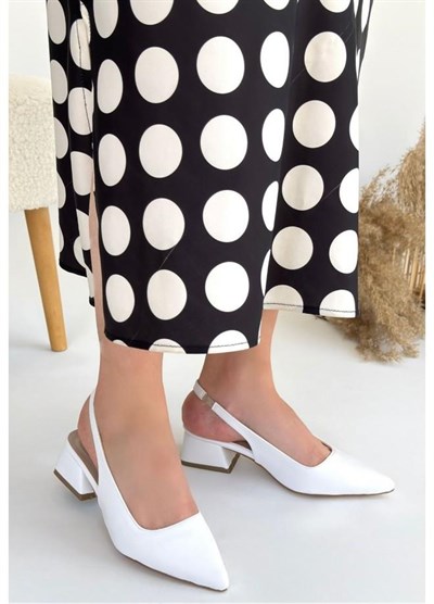 Celira Beyaz Cilt Kadın Topuklu Ayakkabı