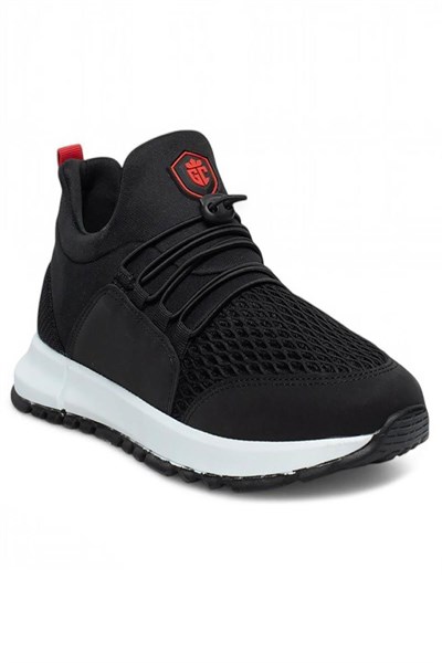 Celira Glc Siyah Kırmızı Erkek Fileli Sneaker Spor Ayakkabı