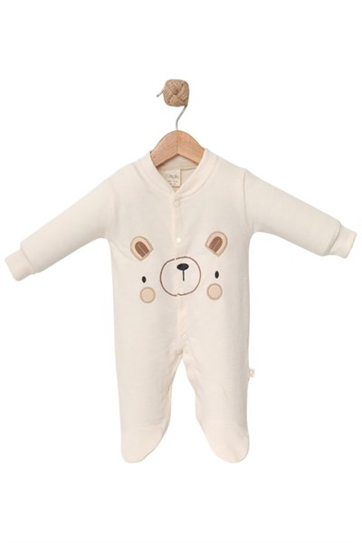 Celira Kahve Ayı Nakışlı Tulum 3 Ay,6 Ay,9 Ay Erkek Bebek