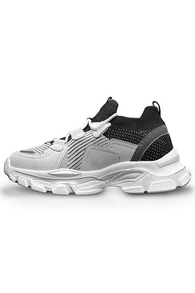 Celira Nrt Beyaz Siyah Günlük Fileli Kadın Spor Ayakkabı