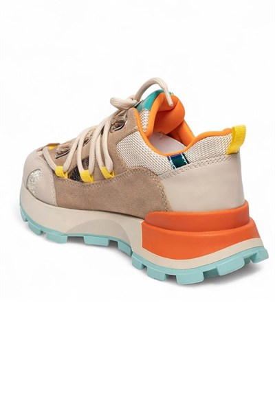 Celira Nut Oranj Multi Süet Cilt Bağcıklı Spor Ayakkabı