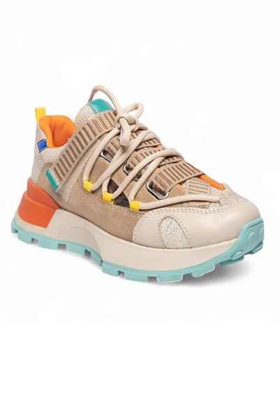 Celira Nut Oranj Multi Süet Cilt Bağcıklı Spor Ayakkabı