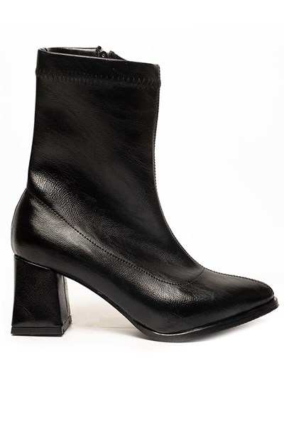 Celira Rna Siyah Kısa Topuklu Streç Kadın Bot