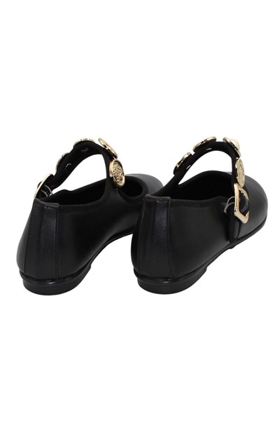 Celira Siyah Cilt Tokalı Bantlı Günlük Babet Ayakkabı