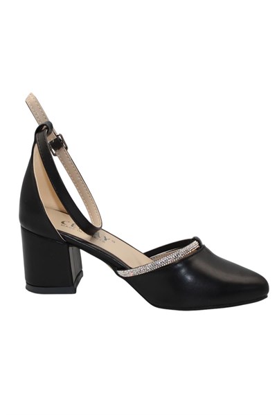 Celira Siyah Kadın 5 Cm Kalın Topuklu Ayakkabı