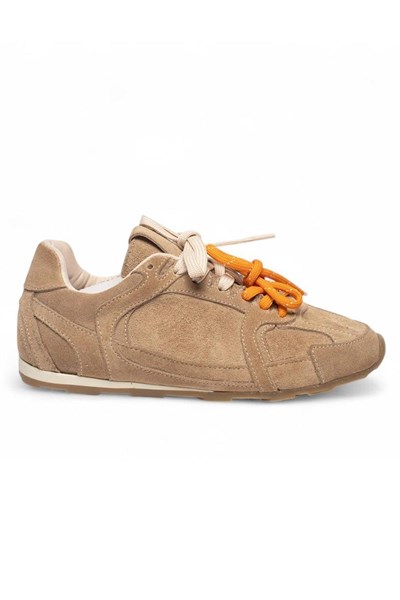 Celira Vizon Hakiki Deri Süet Çift Bağcıklı Kadın Spor Ayakkabı