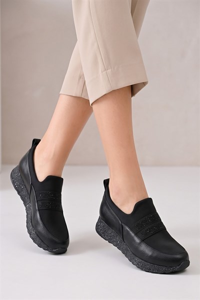 Celira Wst Siyah Taşlı Kadın Sneaker Spor Ayakkabı