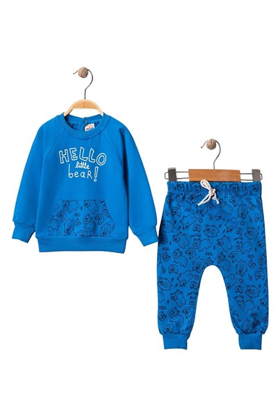Celira Wwc Mavi Ayıcık Cepli Erkek Bebek Takım