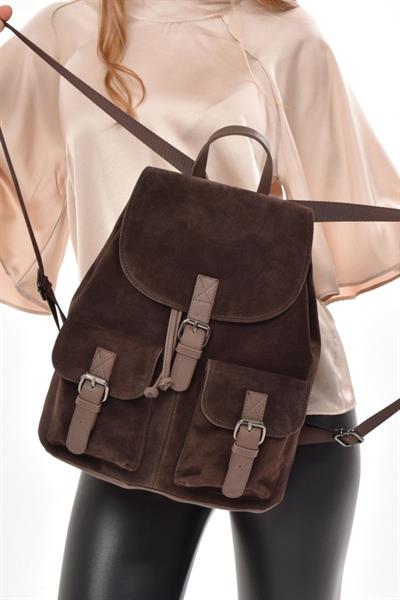 Hakiki Deri Süet Kadın Sırt Çantası YC041947DSU