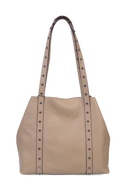 Hakiki Deri Zımba Detaylı Kadın Omuz Çantası YC012075DRL