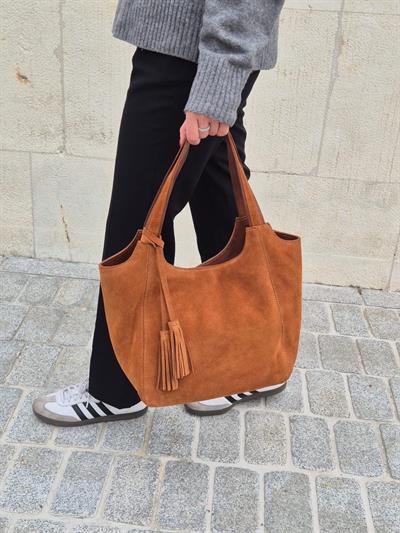 HakikiSüet Deri Kadın Omuz Çantası YC012079HSD