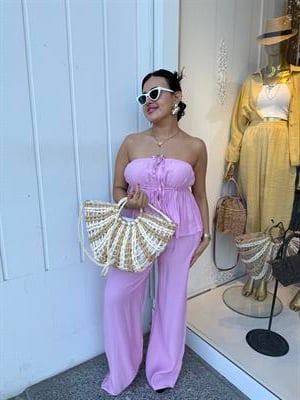 Pembe Straplez Takım - 1181