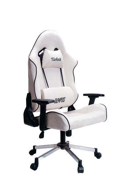 Türksit Olympos Oyuncu ve Yönetici Koltuğu Beyaz Yumuşak Terletmez Kumaş