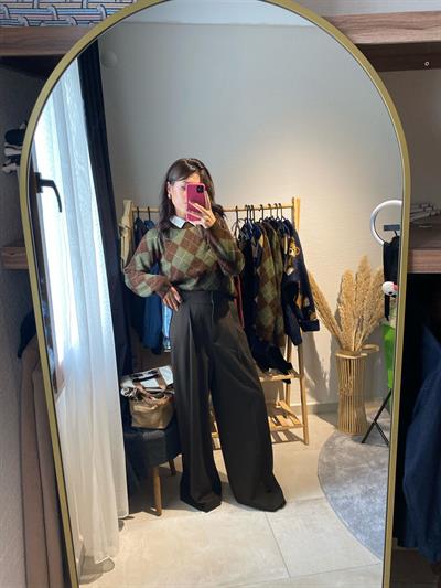 ACI KAHVE PALAZZO PANTOLON