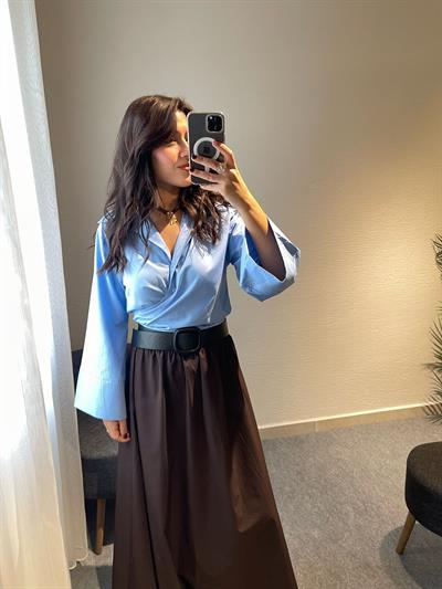 BAĞLAMALI CROP GÖMLEK