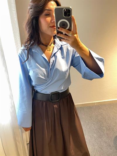 BAĞLAMALI CROP GÖMLEK