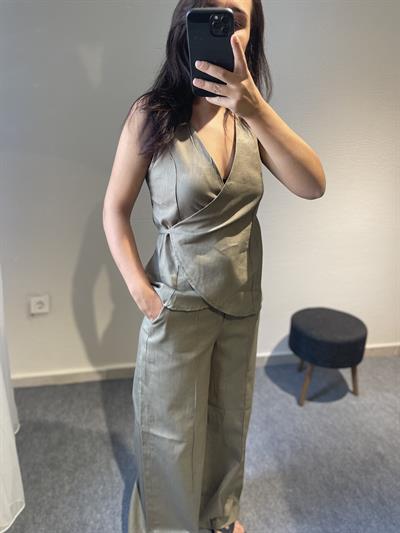 Bağlamalı Yelek Pantolon Takım