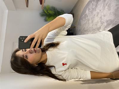 Beyaz Baskılı Basic Bluz