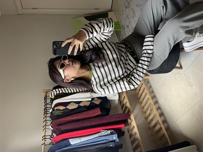 Çizgili Uzun Kollu Basic Tshirt