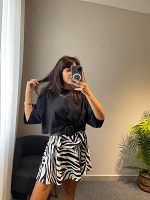 Crop Siyah Tshirt