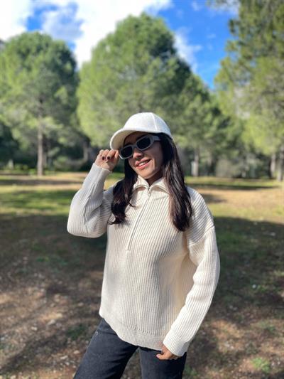 Fermuar Yaka Triko Kazak