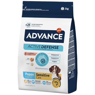 Advance Sensitive Puppy Somonlu ve Pirinçli Hassas Sindirim Sistemi için Yavru Köpek Maması 3kg