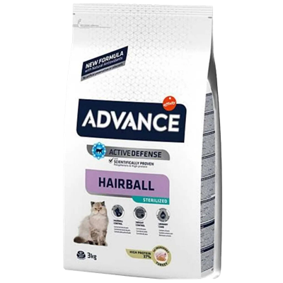 AdvanceHairball Tüy Yumağı Önleyici Hindili Kısırlaştırılmış Yetişkin Kedi Maması 3kg