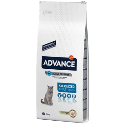 AdvanceSterilised Hindili Kısırlaştırılmış Yetişkin Kedi Maması15kg