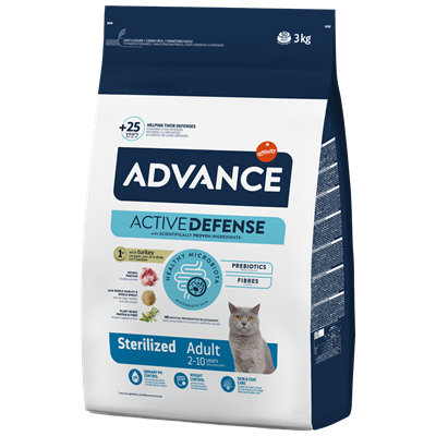 AdvanceSterilised Hindili Kısırlaştırılmış Yetişkin Kedi Maması3kg