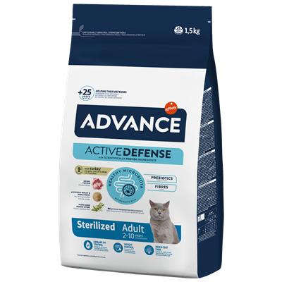 AdvanceSterilised Hindili Kısırlaştırılmış Yetişkin Kedi Maması1,5kg