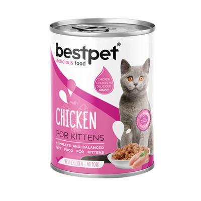 Bestpet Gravy Kitten Parça Tavuk Etli Yavru Kedi Konservesi 400 Gr