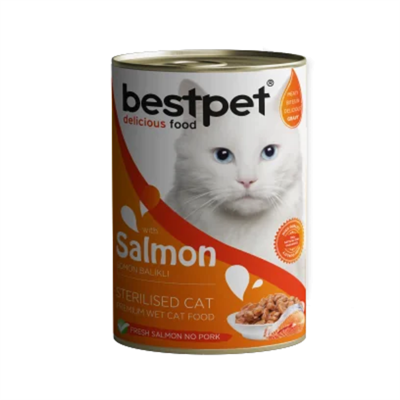 Bestpet Somonlu Kısırlaştırılmış Yetişkin Konserve Kedi Maması 400 gr