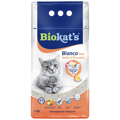 Biokat's Bianco Vanilya ve Mandalina Kokulu Kedi Kumu 10lt