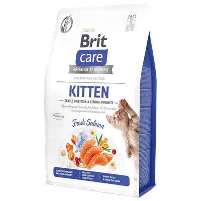 Brit Care Gentle Digestion & Strong Immunity Somonlu Tahılsız Yavru Kedi Maması 2kg